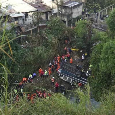 At least 55 killed as bus plunges off Guatemala bridge