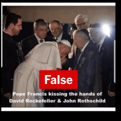 Facts kiss off false claim about Pope Francis meeting Rockefeller, Rothschild
