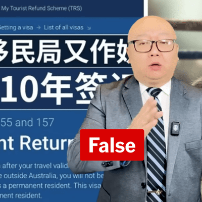 No, Australian government is not reviewing Chinese permanent visas