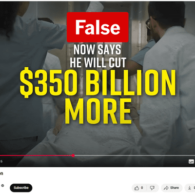 Labor ad wrong with claim Dutton said he'd cut $350 billion more