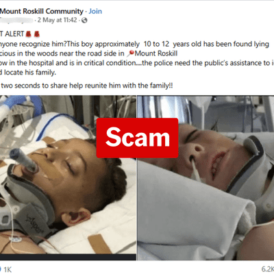 Schoolboy coma scam targets NZ Facebook users