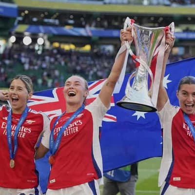 Matildas star as Arsenal women crowned European champs
