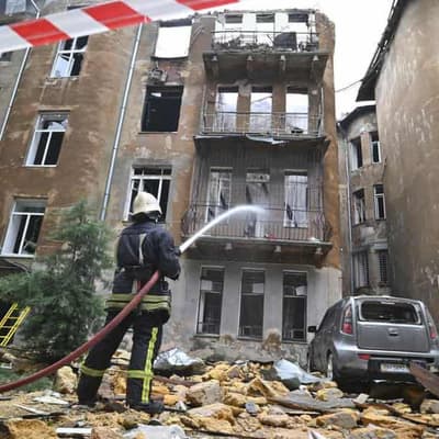 Russian drones slam into two Ukrainian cities