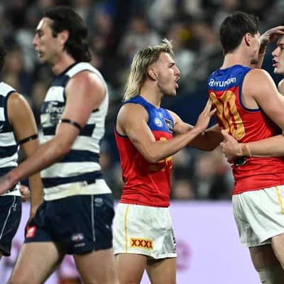 Lions crash Geelong's party to end 22-year 'hoodoo'