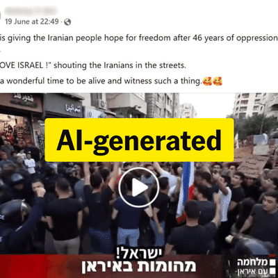 Iranian pro-Israel chant video is AI-generated