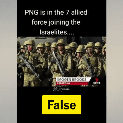 PNG in Aus Army exercise misrepresented as Israel alliance