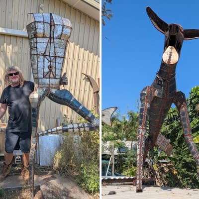 Mad Max meets heavy metal in Top End artist's backyard