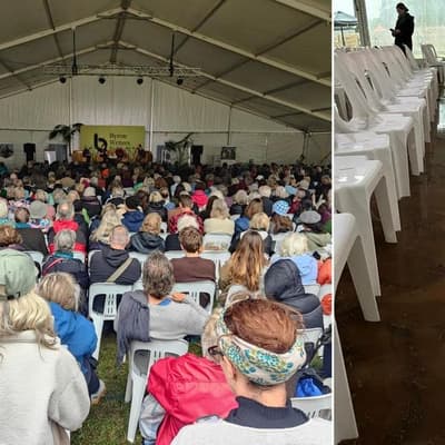 It's a washout: heavy rain ends beloved Byron festival
