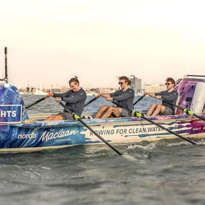 Waves and winds slow determined transpacific rowers
