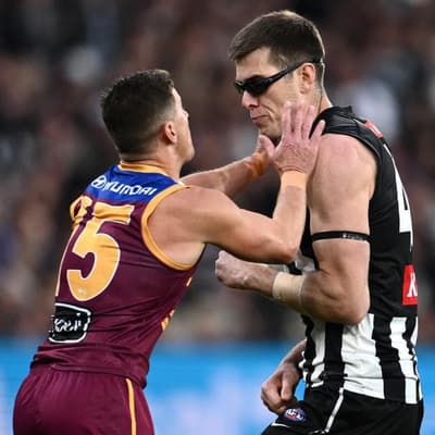 Lions star fined by AFL for targeting Cox's goggles