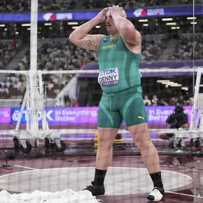 Gutted Denny slips and slides to fourth in discus final