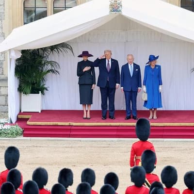 Video of Donald Trump saluting Star Wars tune with British royals is fake