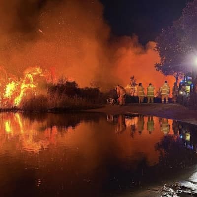 Island fire forces holiday weekend campers' evacuation