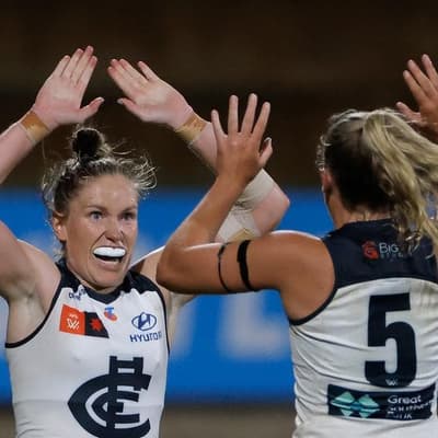 Blues beat Eagles in the wet to end AFLW finals drought