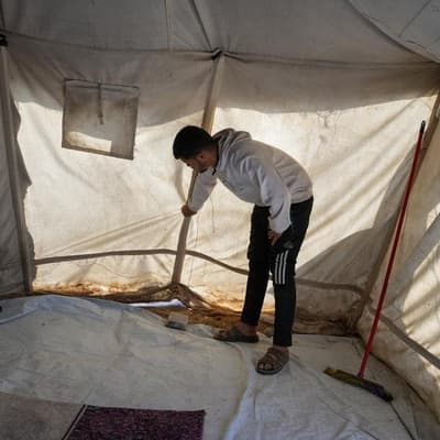 First major winter rains pummel Gaza, destroying tents