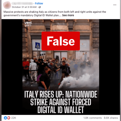 'Digital ID protest' photos actually show unrelated demonstrations