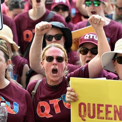 Students left to sweat as teachers strike during exams