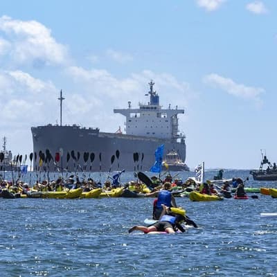 'Protestival' set to sail despite big police presence