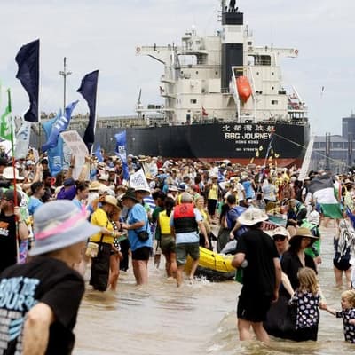Arrests made as protesters block coal shipping lane