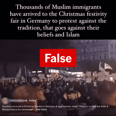 Protest clip miscast as anti-Christmas rally