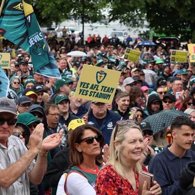 Emotions high as divisive AFL stadium gets green light