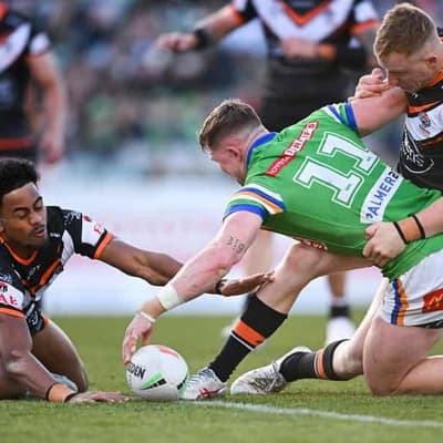 Canberra hang tough for 22-18 NRL win over Wests Tigers