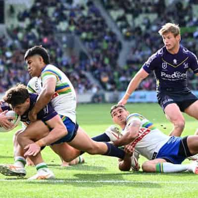 Storm thrash Raiders in huge NRL top-four statement