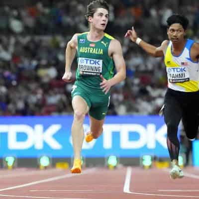 Browning run out in 100m semis in Budapest