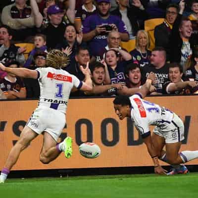 Storm hammer Broncos' NRL minor premiership hopes