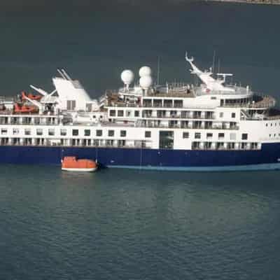 Luxury cruise ship remains stuck aground in Greenland