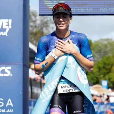 Ash Gentle wins emotional 10th Noosa Triathlon title