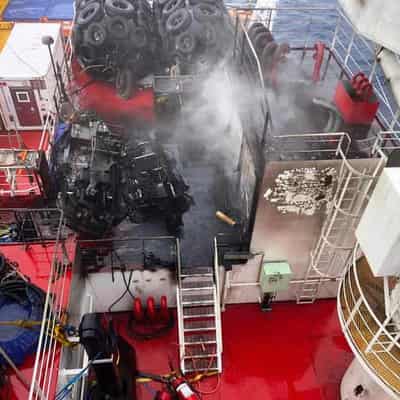 Fire-hit supply ship 'not prepared' for Southern Ocean