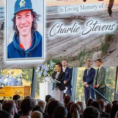 Mourners farewell 'force of nature' Charlie Stevens